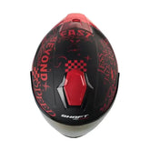 Casco Shaft Pro 240Dv Retrum Negro Rojo Visor Iridium Rojo